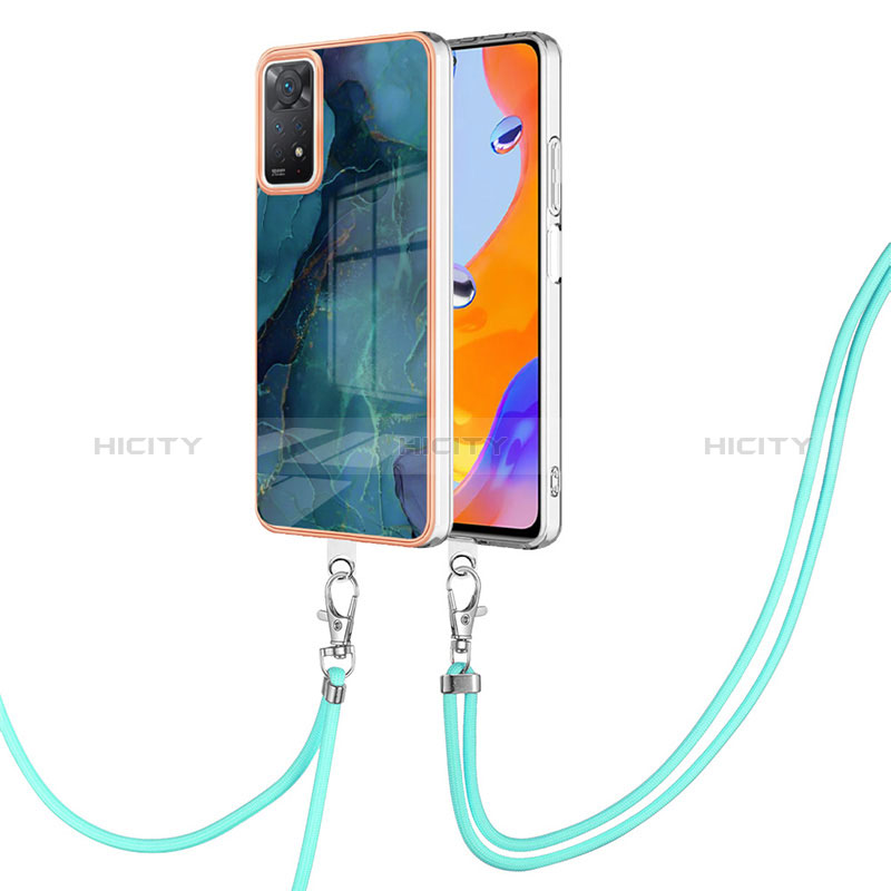 Funda Silicona Gel Goma Patron de Moda Carcasa con Acollador Cordon Lanyard YB1 para Xiaomi Redmi Note 11 Pro 4G