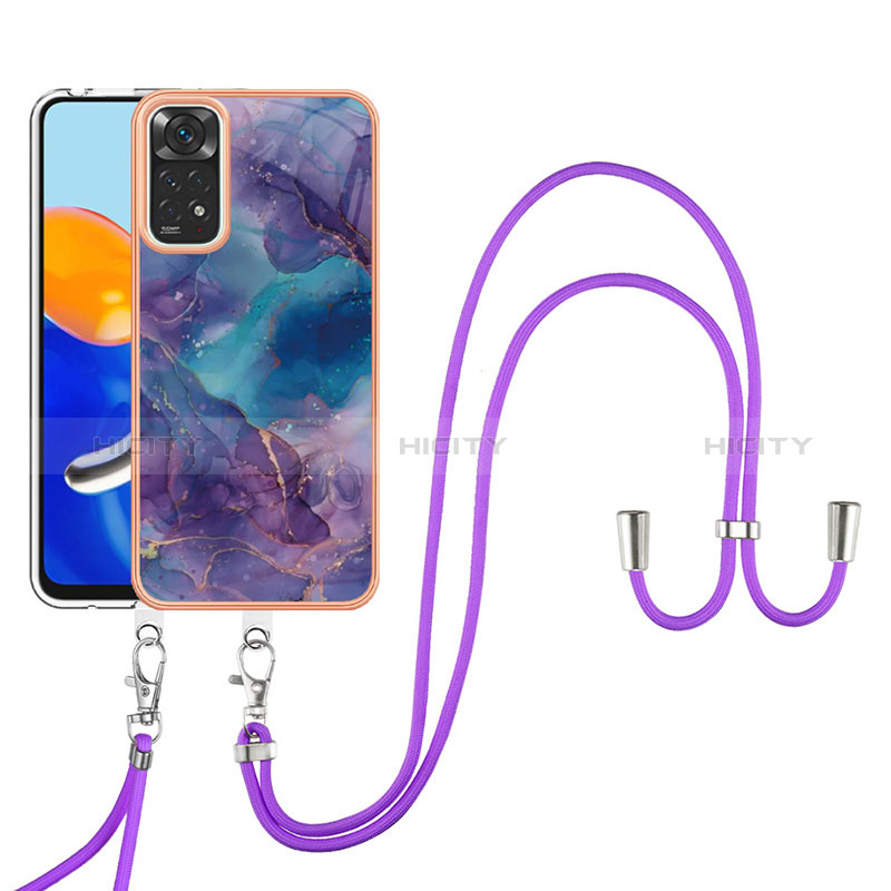 Funda Silicona Gel Goma Patron de Moda Carcasa con Acollador Cordon Lanyard YB1 para Xiaomi Redmi Note 11S 4G