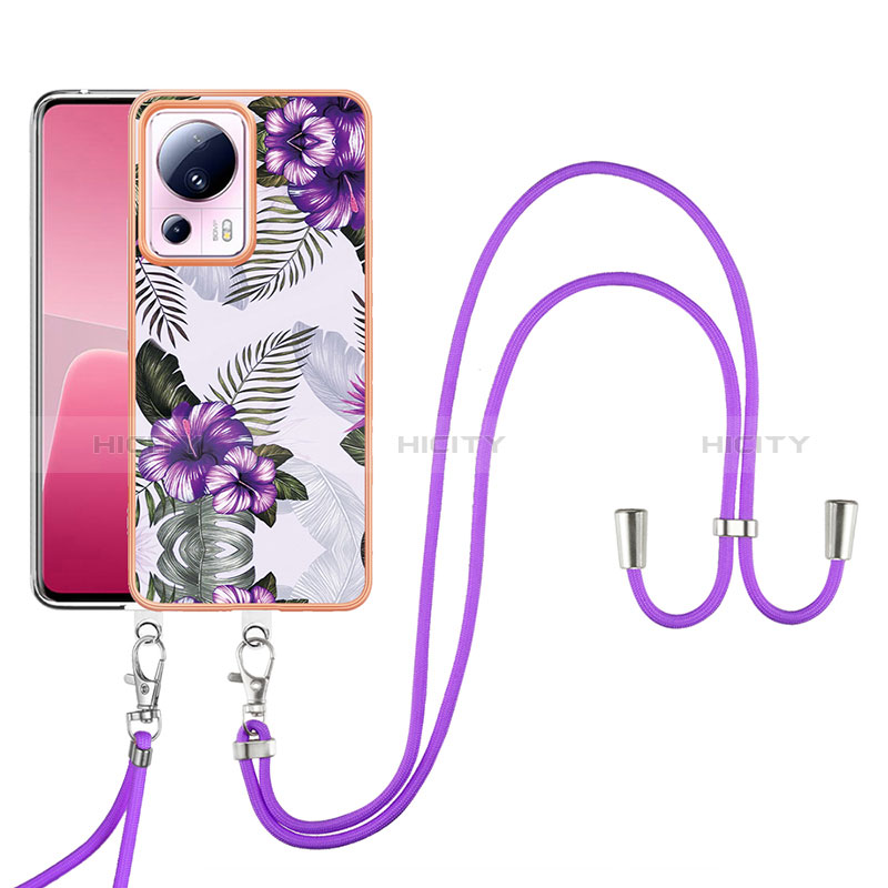 Funda Silicona Gel Goma Patron de Moda Carcasa con Acollador Cordon Lanyard YB3 para Xiaomi Civi 2 5G