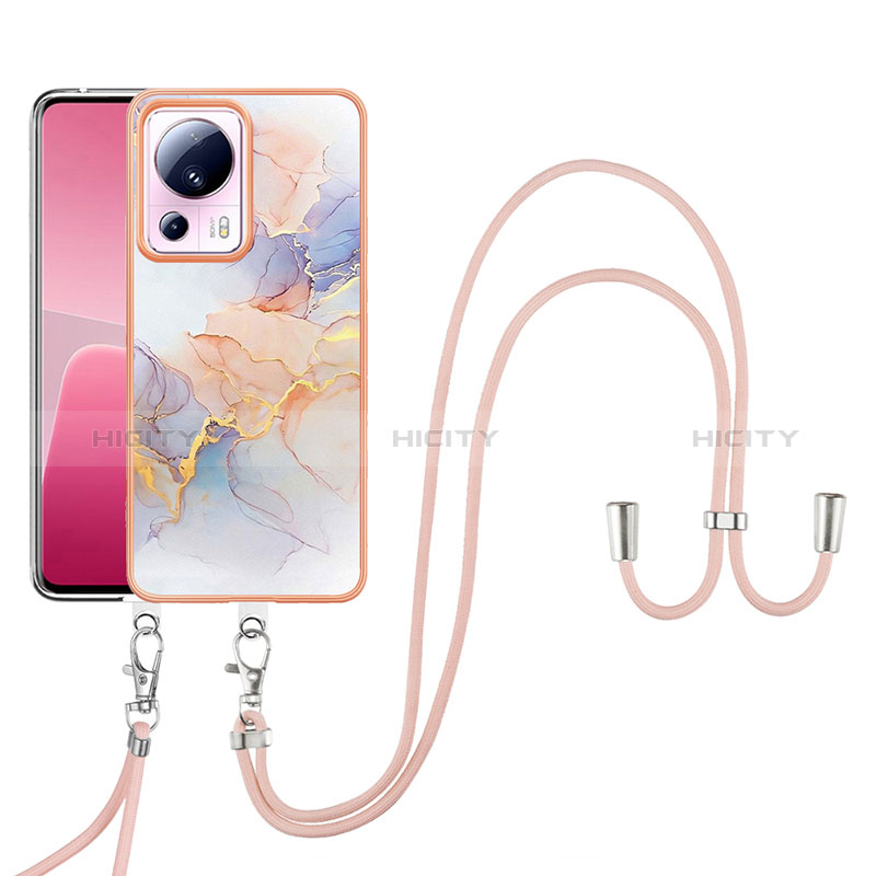 Funda Silicona Gel Goma Patron de Moda Carcasa con Acollador Cordon Lanyard YB3 para Xiaomi Civi 2 5G