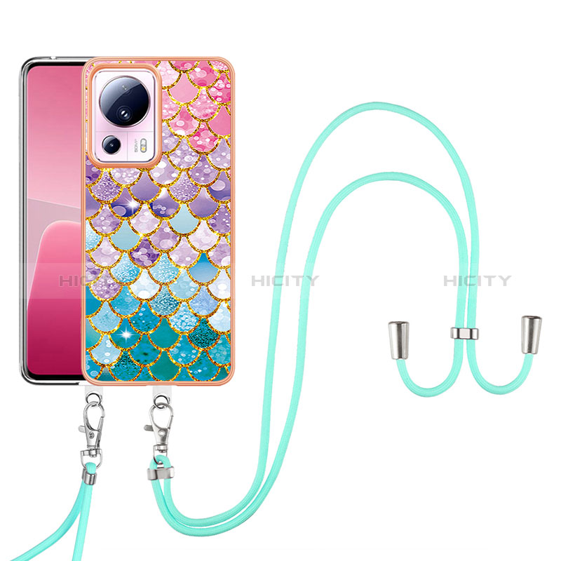 Funda Silicona Gel Goma Patron de Moda Carcasa con Acollador Cordon Lanyard YB3 para Xiaomi Civi 2 5G