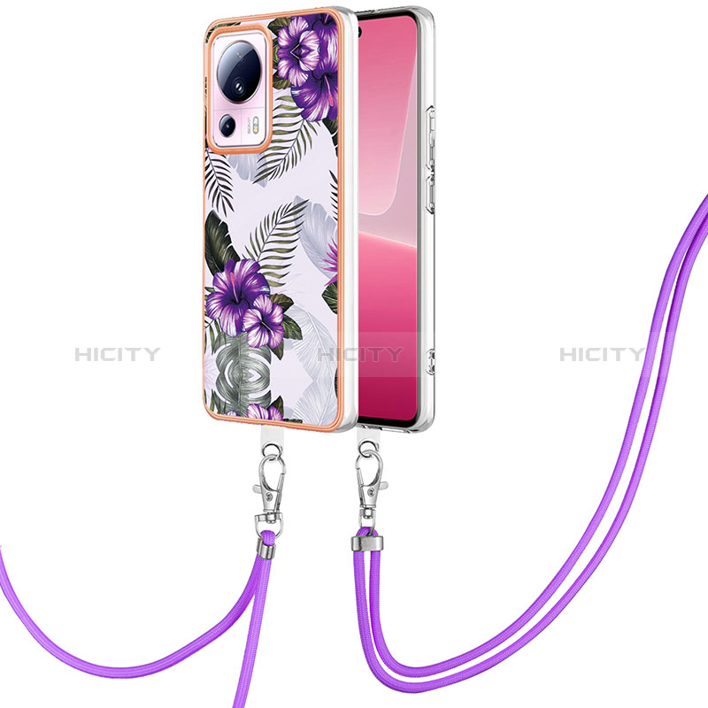 Funda Silicona Gel Goma Patron de Moda Carcasa con Acollador Cordon Lanyard YB3 para Xiaomi Civi 2 5G