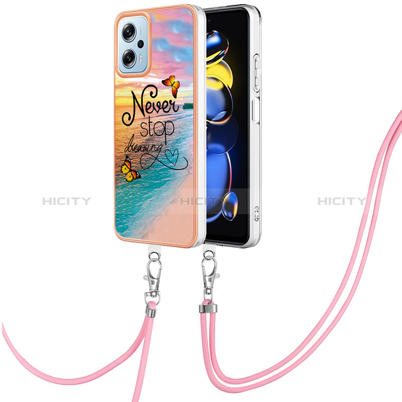 Funda Silicona Gel Goma Patron de Moda Carcasa con Acollador Cordon Lanyard YB3 para Xiaomi Poco X4 GT 5G