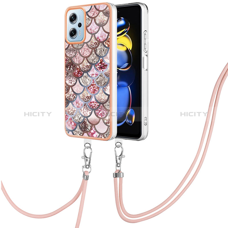 Funda Silicona Gel Goma Patron de Moda Carcasa con Acollador Cordon Lanyard YB3 para Xiaomi Poco X4 GT 5G