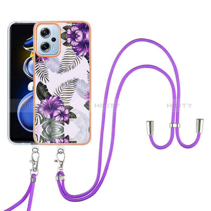 Funda Silicona Gel Goma Patron de Moda Carcasa con Acollador Cordon Lanyard YB3 para Xiaomi Poco X4 GT 5G