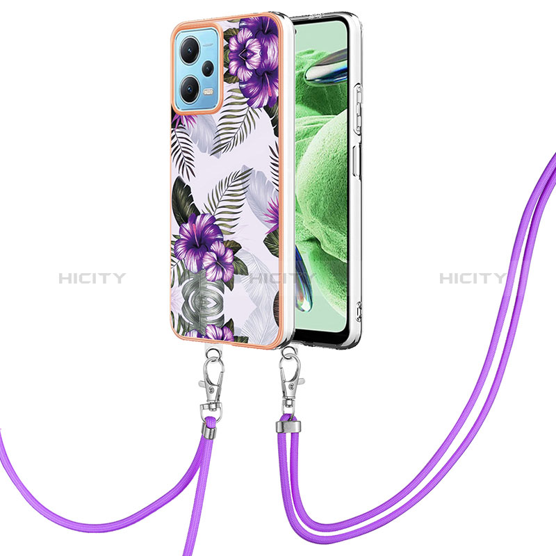 Funda Silicona Gel Goma Patron de Moda Carcasa con Acollador Cordon Lanyard YB3 para Xiaomi Poco X5 5G