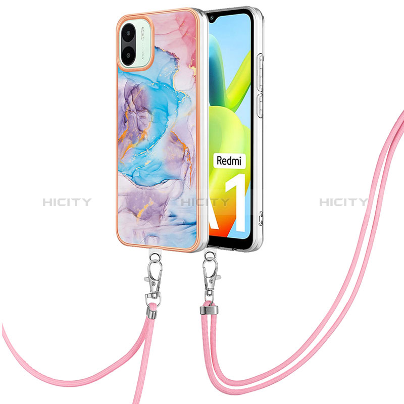 Funda Silicona Gel Goma Patron de Moda Carcasa con Acollador Cordon Lanyard YB3 para Xiaomi Redmi A1