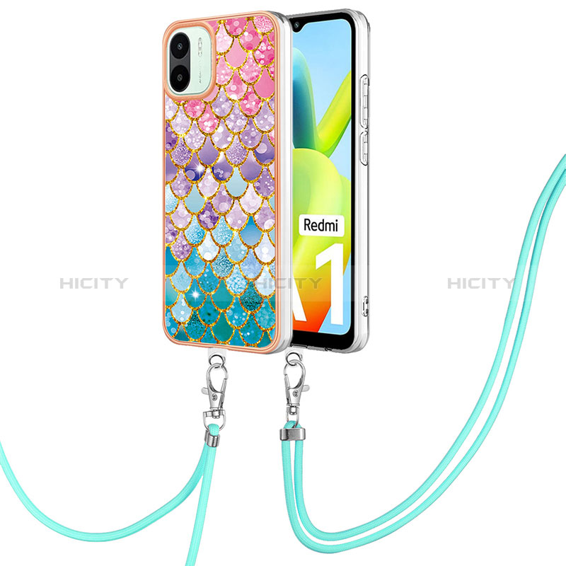 Funda Silicona Gel Goma Patron de Moda Carcasa con Acollador Cordon Lanyard YB3 para Xiaomi Redmi A2 Plus Vistoso