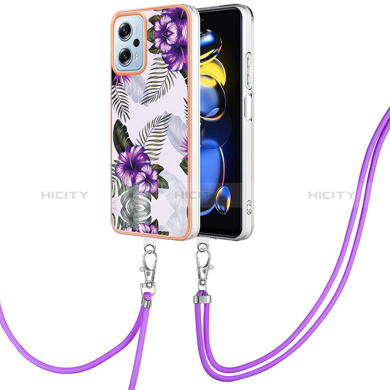 Funda Silicona Gel Goma Patron de Moda Carcasa con Acollador Cordon Lanyard YB3 para Xiaomi Redmi K50i 5G