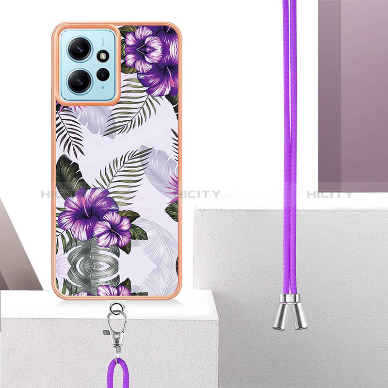 Funda Silicona Gel Goma Patron de Moda Carcasa con Acollador Cordon Lanyard YB3 para Xiaomi Redmi Note 12 4G