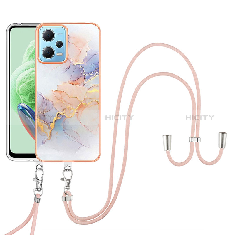 Funda Silicona Gel Goma Patron de Moda Carcasa con Acollador Cordon Lanyard YB3 para Xiaomi Redmi Note 12 5G