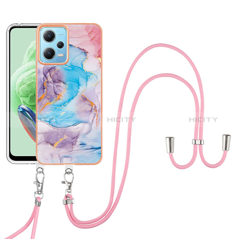 Funda Silicona Gel Goma Patron de Moda Carcasa con Acollador Cordon Lanyard YB3 para Xiaomi Redmi Note 12 5G