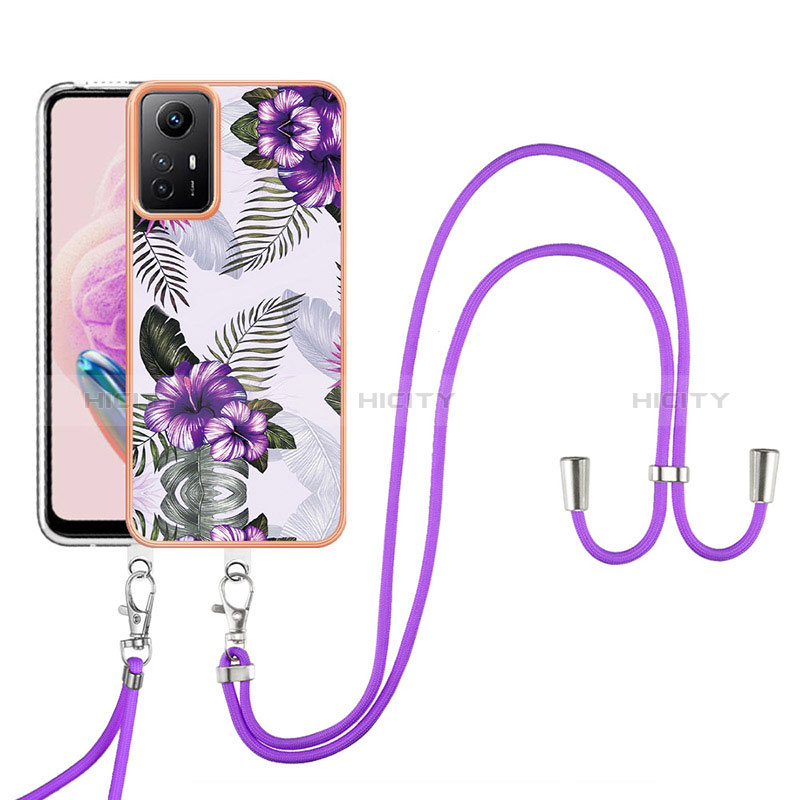 Funda Silicona Gel Goma Patron de Moda Carcasa con Acollador Cordon Lanyard YB3 para Xiaomi Redmi Note 12S