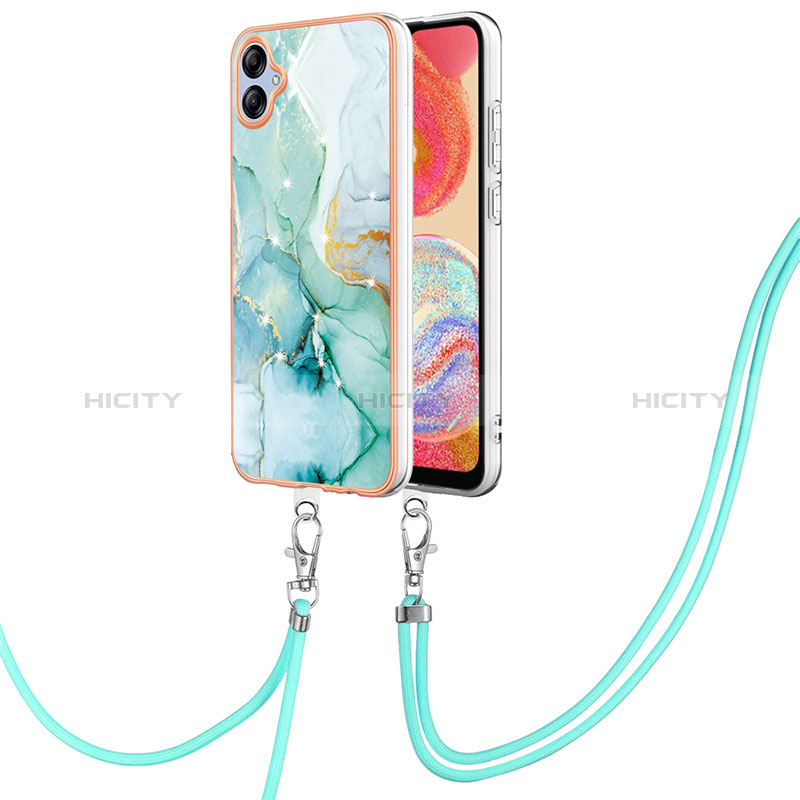 Funda Silicona Gel Goma Patron de Moda Carcasa con Acollador Cordon Lanyard YB5 para Samsung Galaxy A04 4G