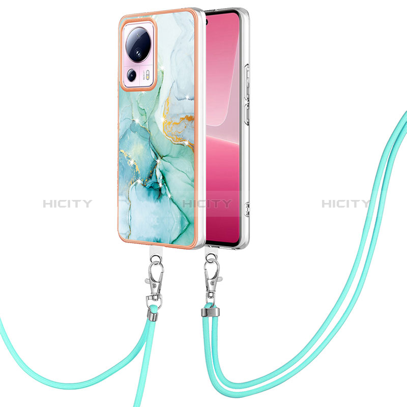 Funda Silicona Gel Goma Patron de Moda Carcasa con Acollador Cordon Lanyard YB5 para Xiaomi Civi 2 5G