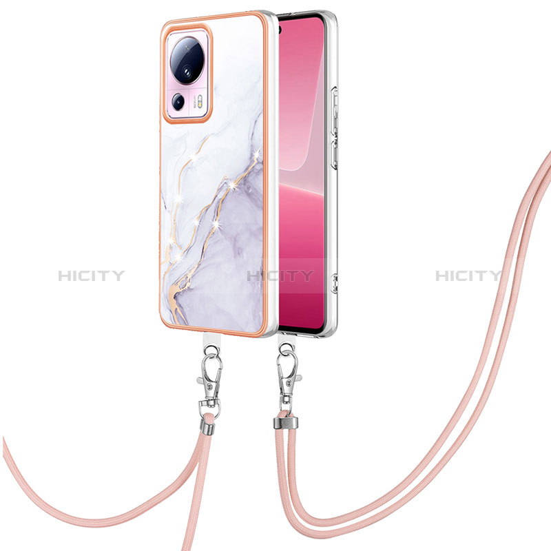 Funda Silicona Gel Goma Patron de Moda Carcasa con Acollador Cordon Lanyard YB5 para Xiaomi Civi 2 5G