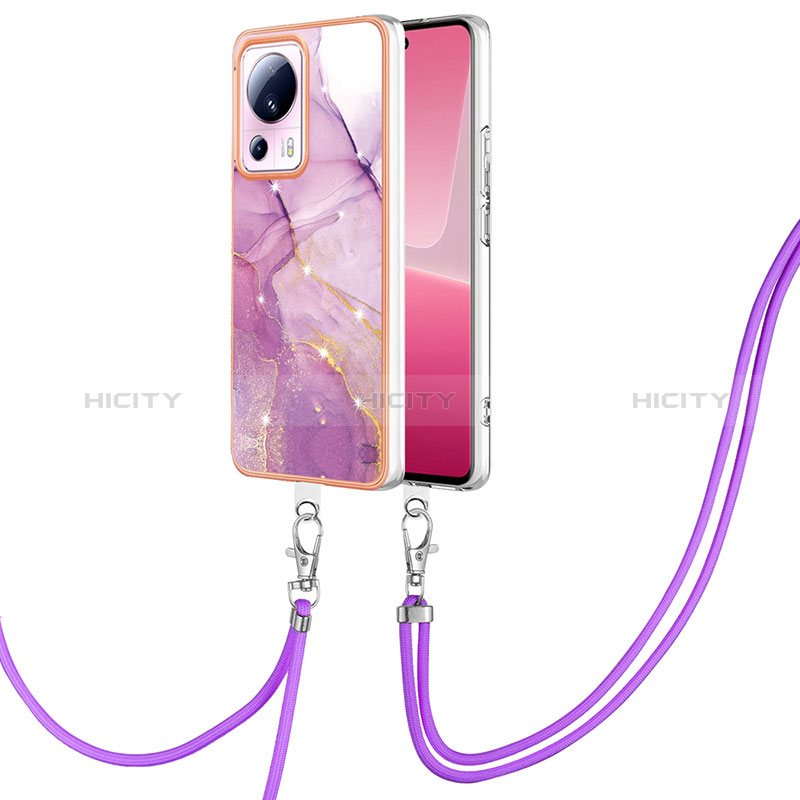 Funda Silicona Gel Goma Patron de Moda Carcasa con Acollador Cordon Lanyard YB5 para Xiaomi Civi 2 5G