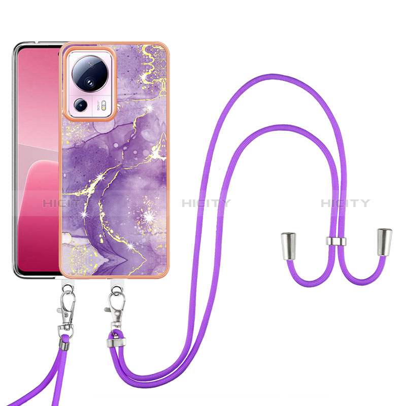 Funda Silicona Gel Goma Patron de Moda Carcasa con Acollador Cordon Lanyard YB5 para Xiaomi Civi 2 5G