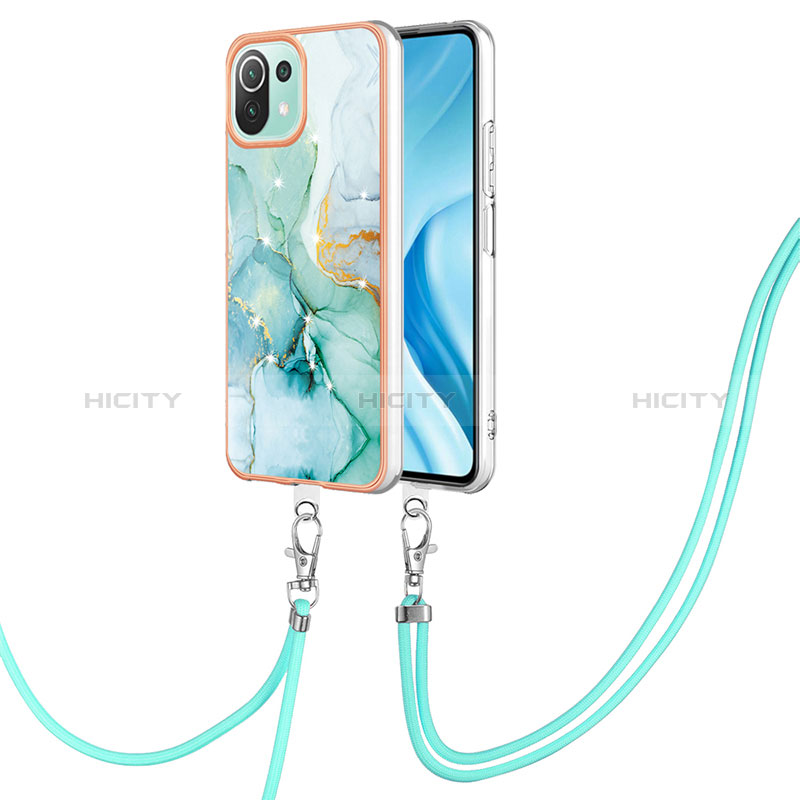 Funda Silicona Gel Goma Patron de Moda Carcasa con Acollador Cordon Lanyard YB5 para Xiaomi Mi 11 Lite 4G