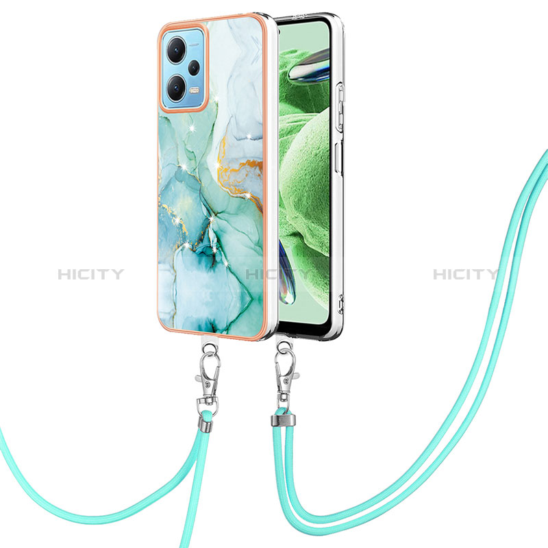 Funda Silicona Gel Goma Patron de Moda Carcasa con Acollador Cordon Lanyard YB5 para Xiaomi Poco X5 5G