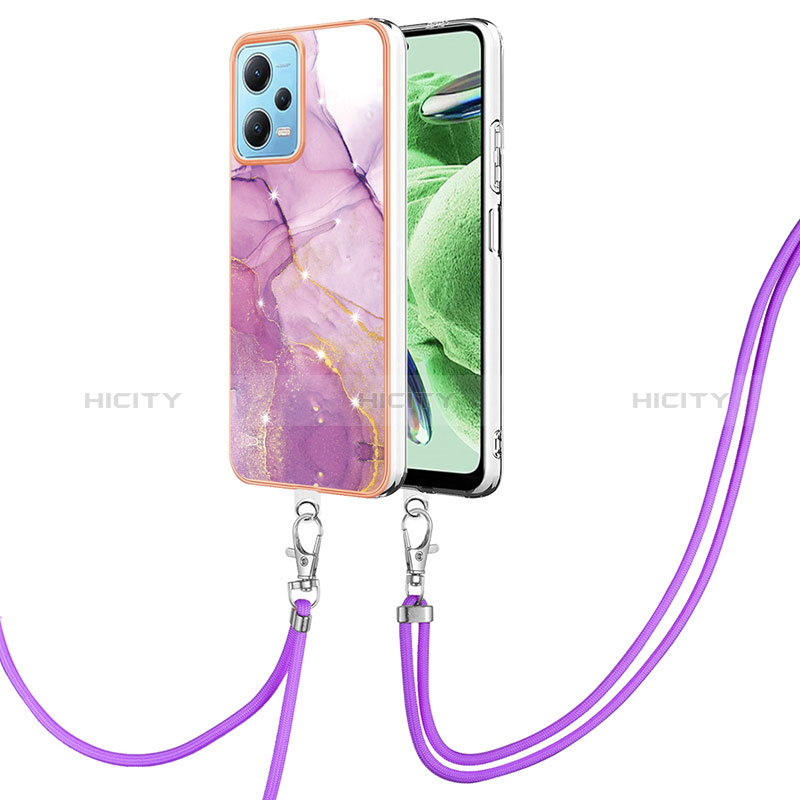 Funda Silicona Gel Goma Patron de Moda Carcasa con Acollador Cordon Lanyard YB5 para Xiaomi Poco X5 5G