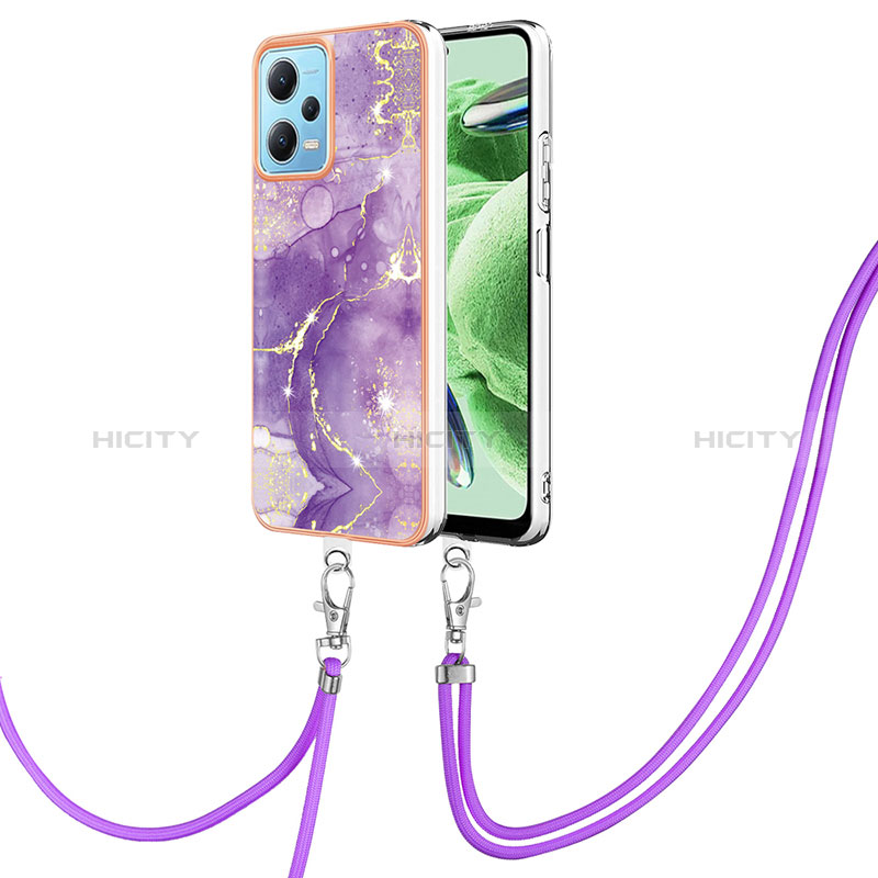 Funda Silicona Gel Goma Patron de Moda Carcasa con Acollador Cordon Lanyard YB5 para Xiaomi Poco X5 5G