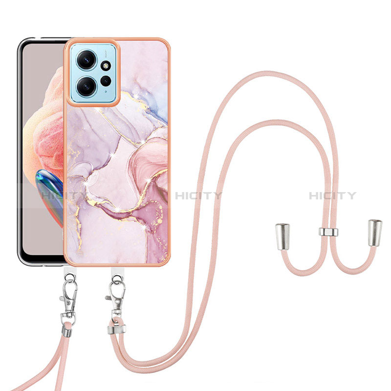 Funda Silicona Gel Goma Patron de Moda Carcasa con Acollador Cordon Lanyard YB5 para Xiaomi Redmi Note 12 4G