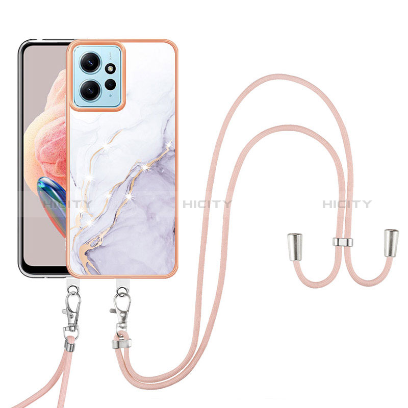 Funda Silicona Gel Goma Patron de Moda Carcasa con Acollador Cordon Lanyard YB5 para Xiaomi Redmi Note 12 4G