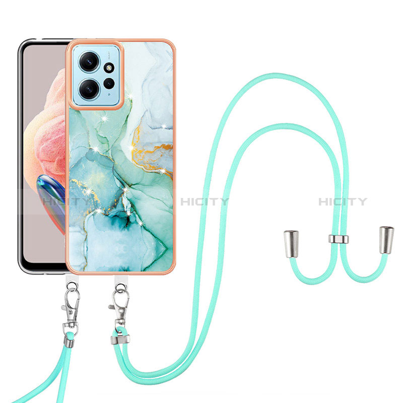 Funda Silicona Gel Goma Patron de Moda Carcasa con Acollador Cordon Lanyard YB5 para Xiaomi Redmi Note 12 4G