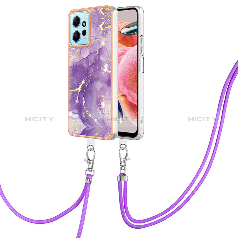 Funda Silicona Gel Goma Patron de Moda Carcasa con Acollador Cordon Lanyard YB5 para Xiaomi Redmi Note 12 4G