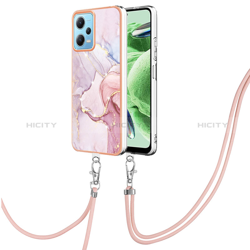 Funda Silicona Gel Goma Patron de Moda Carcasa con Acollador Cordon Lanyard YB5 para Xiaomi Redmi Note 12 5G