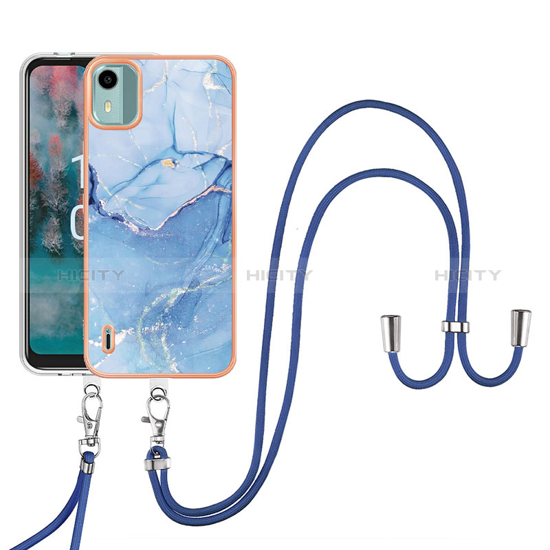 Funda Silicona Gel Goma Patron de Moda Carcasa con Acollador Cordon Lanyard YB7 para Nokia C12