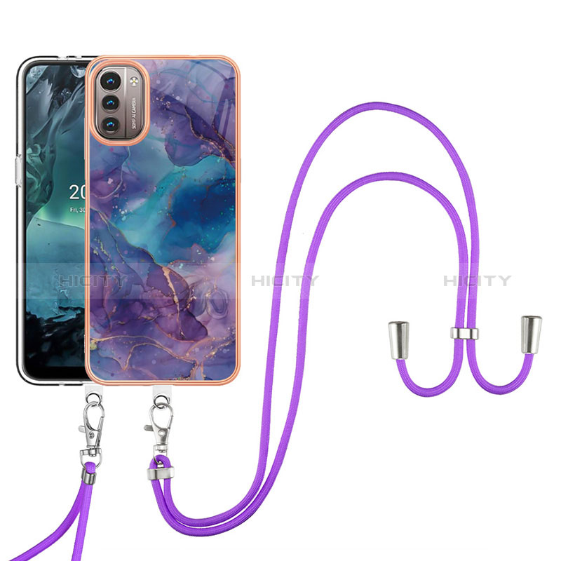 Funda Silicona Gel Goma Patron de Moda Carcasa con Acollador Cordon Lanyard YB7 para Nokia G11