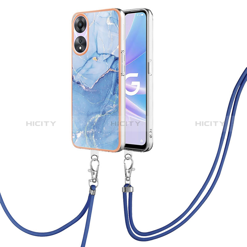 Funda Silicona Gel Goma Patron de Moda Carcasa con Acollador Cordon Lanyard YB7 para Oppo A78 5G