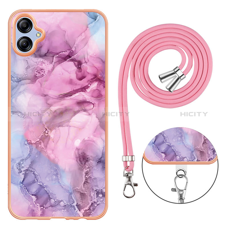 Funda Silicona Gel Goma Patron de Moda Carcasa con Acollador Cordon Lanyard YB7 para Samsung Galaxy A04 4G