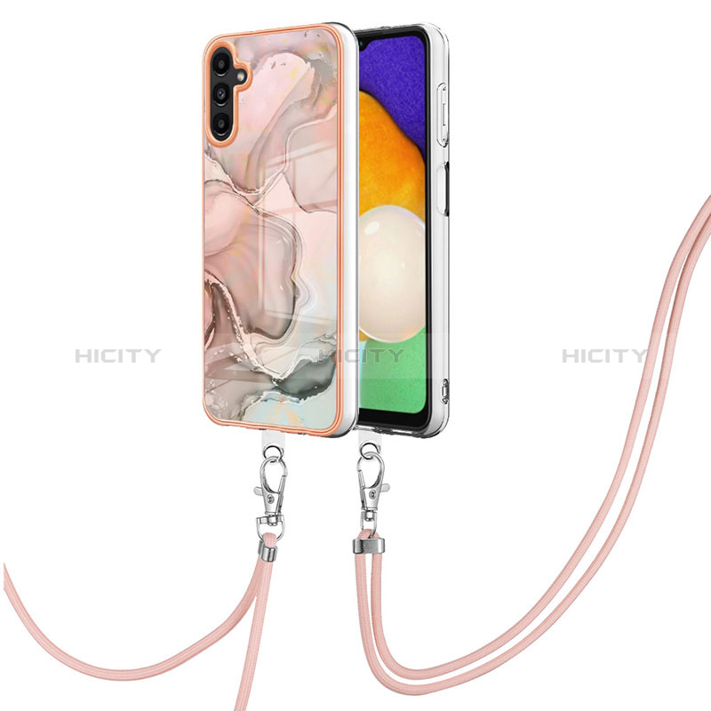 Funda Silicona Gel Goma Patron de Moda Carcasa con Acollador Cordon Lanyard YB7 para Samsung Galaxy A13 5G