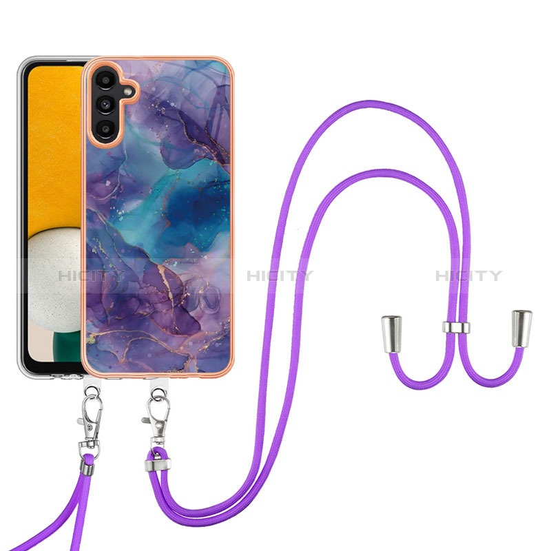 Funda Silicona Gel Goma Patron de Moda Carcasa con Acollador Cordon Lanyard YB7 para Samsung Galaxy A13 5G