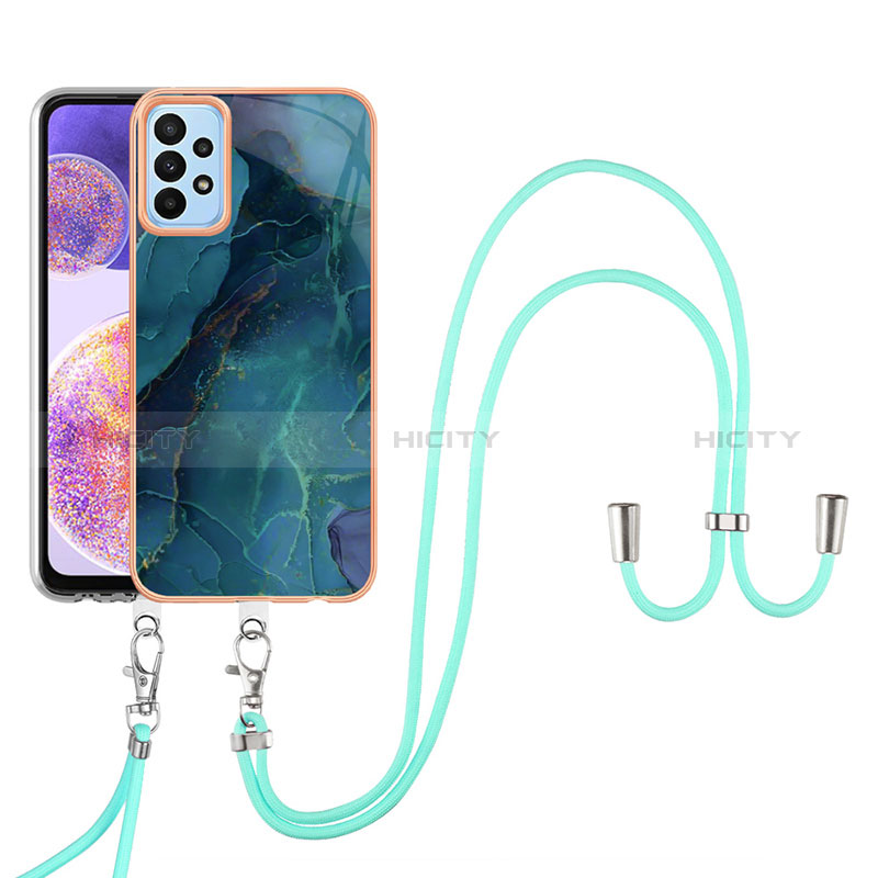 Funda Silicona Gel Goma Patron de Moda Carcasa con Acollador Cordon Lanyard YB7 para Samsung Galaxy A72 5G