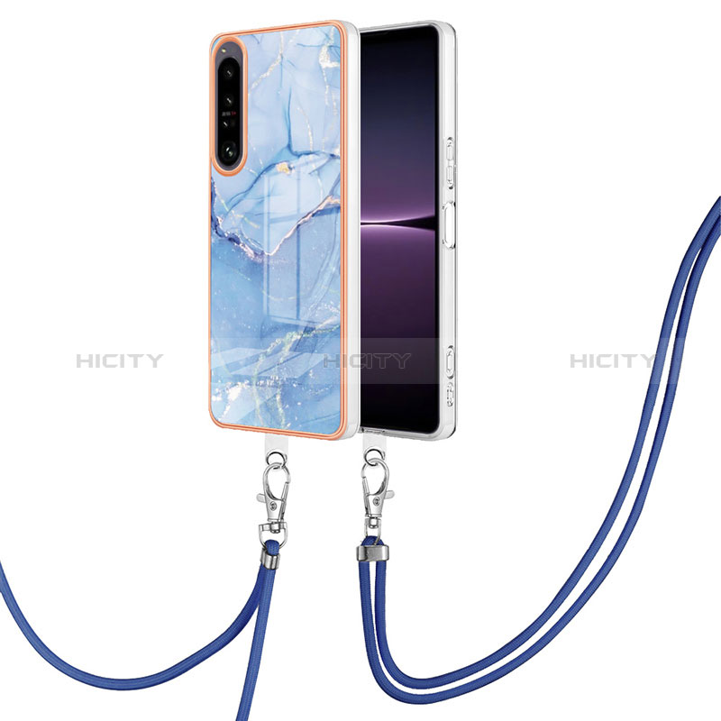 Funda Silicona Gel Goma Patron de Moda Carcasa con Acollador Cordon Lanyard YB7 para Sony Xperia 1 IV