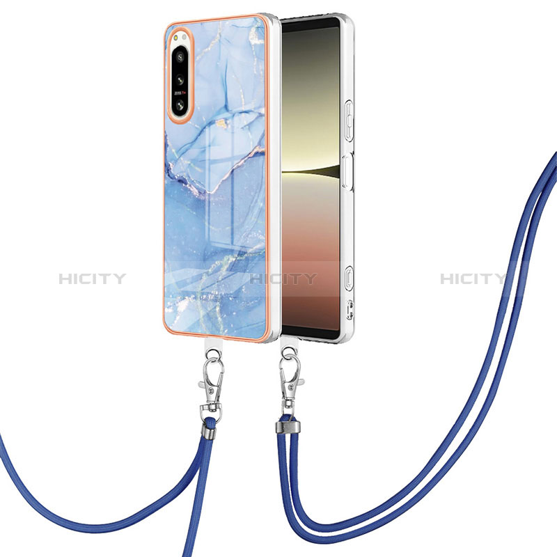 Funda Silicona Gel Goma Patron de Moda Carcasa con Acollador Cordon Lanyard YB7 para Sony Xperia 5 IV