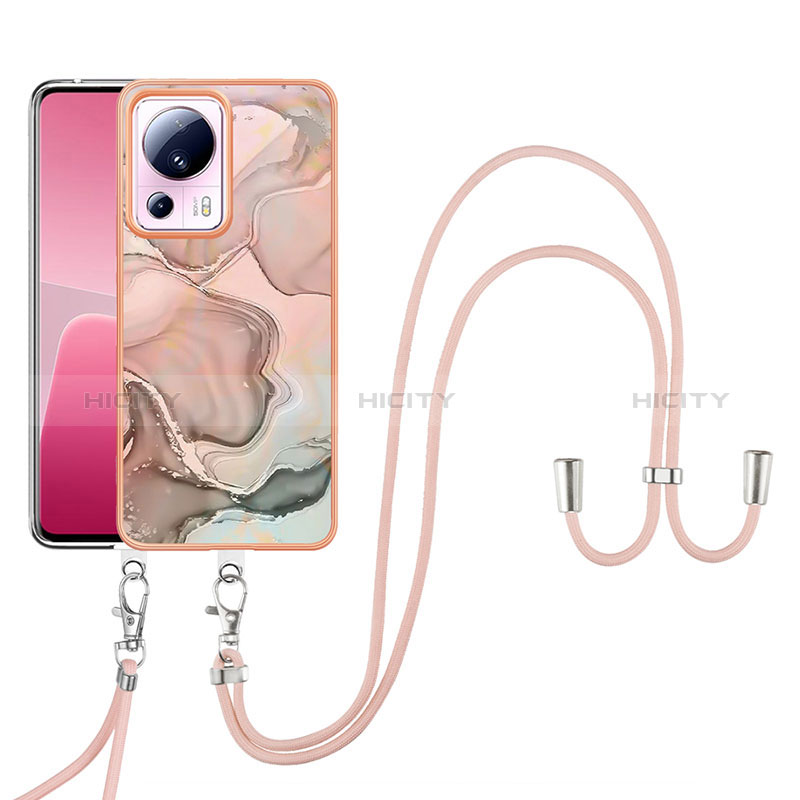 Funda Silicona Gel Goma Patron de Moda Carcasa con Acollador Cordon Lanyard YB7 para Xiaomi Civi 2 5G