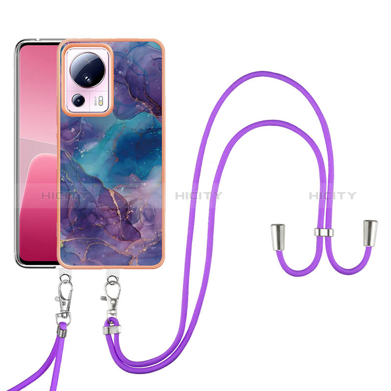 Funda Silicona Gel Goma Patron de Moda Carcasa con Acollador Cordon Lanyard YB7 para Xiaomi Civi 2 5G