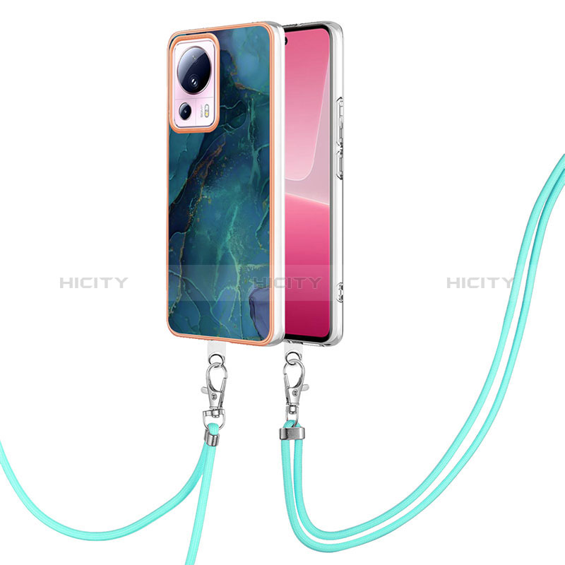 Funda Silicona Gel Goma Patron de Moda Carcasa con Acollador Cordon Lanyard YB7 para Xiaomi Civi 2 5G