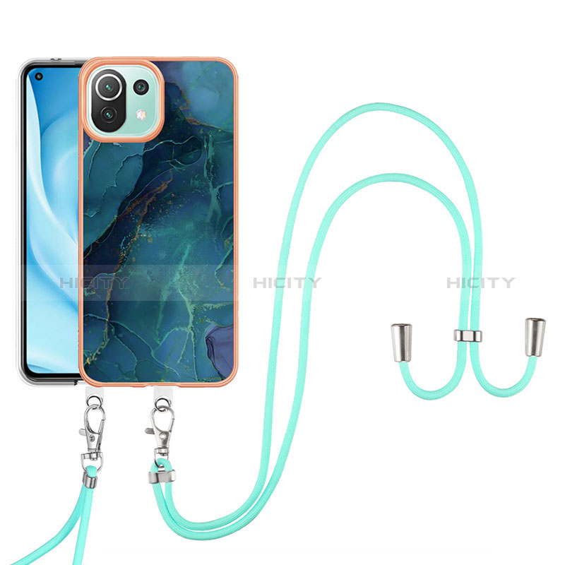 Funda Silicona Gel Goma Patron de Moda Carcasa con Acollador Cordon Lanyard YB7 para Xiaomi Mi 11 Lite 4G