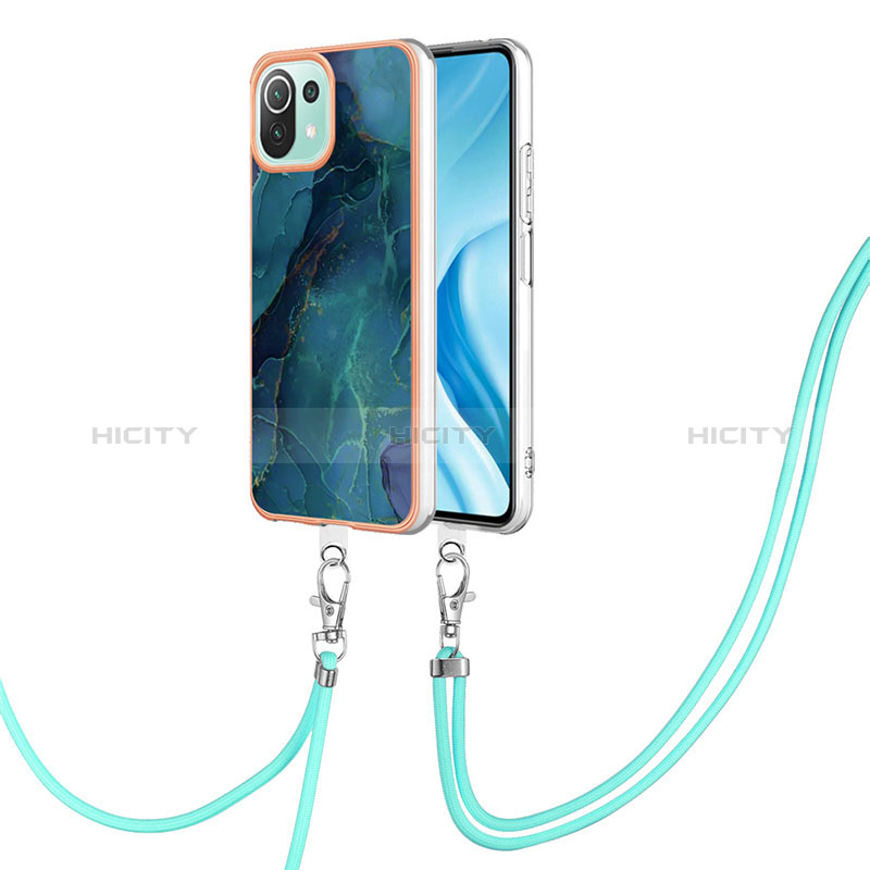 Funda Silicona Gel Goma Patron de Moda Carcasa con Acollador Cordon Lanyard YB7 para Xiaomi Mi 11 Lite 4G