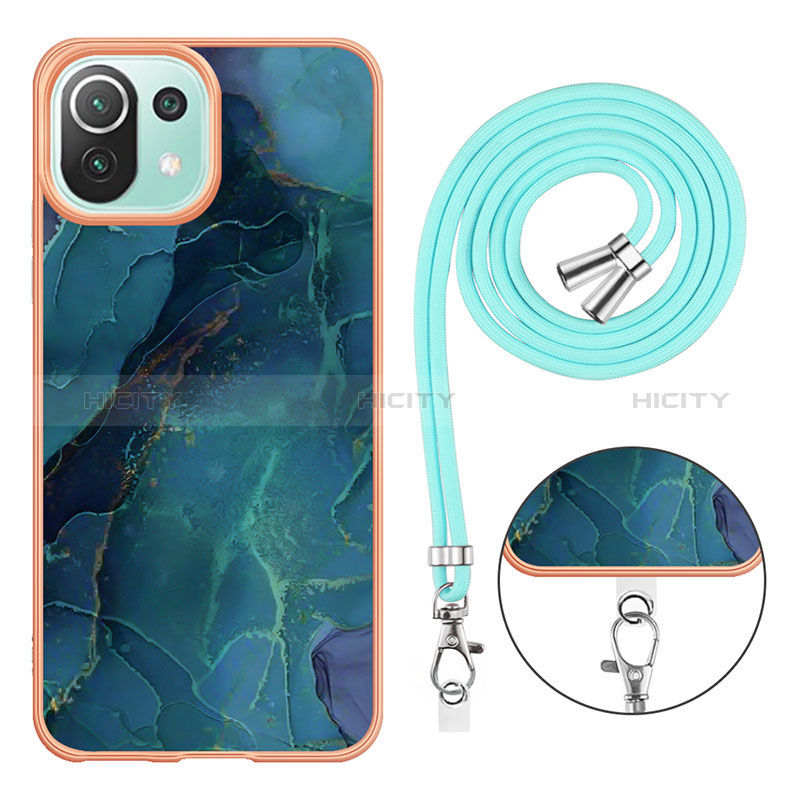 Funda Silicona Gel Goma Patron de Moda Carcasa con Acollador Cordon Lanyard YB7 para Xiaomi Mi 11 Lite 5G