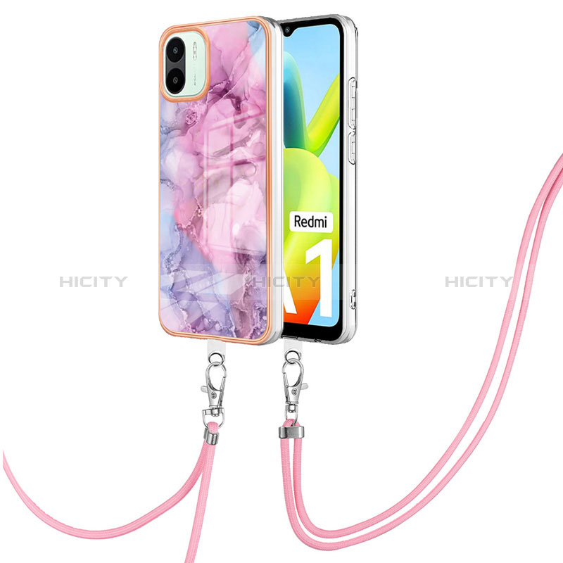 Funda Silicona Gel Goma Patron de Moda Carcasa con Acollador Cordon Lanyard YB7 para Xiaomi Poco C50