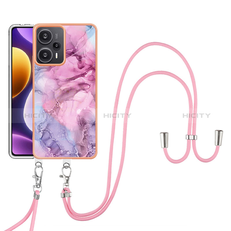 Funda Silicona Gel Goma Patron de Moda Carcasa con Acollador Cordon Lanyard YB7 para Xiaomi Poco F5 5G