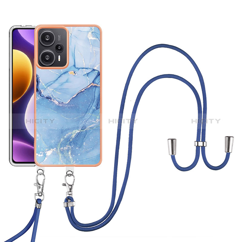 Funda Silicona Gel Goma Patron de Moda Carcasa con Acollador Cordon Lanyard YB7 para Xiaomi Poco F5 5G