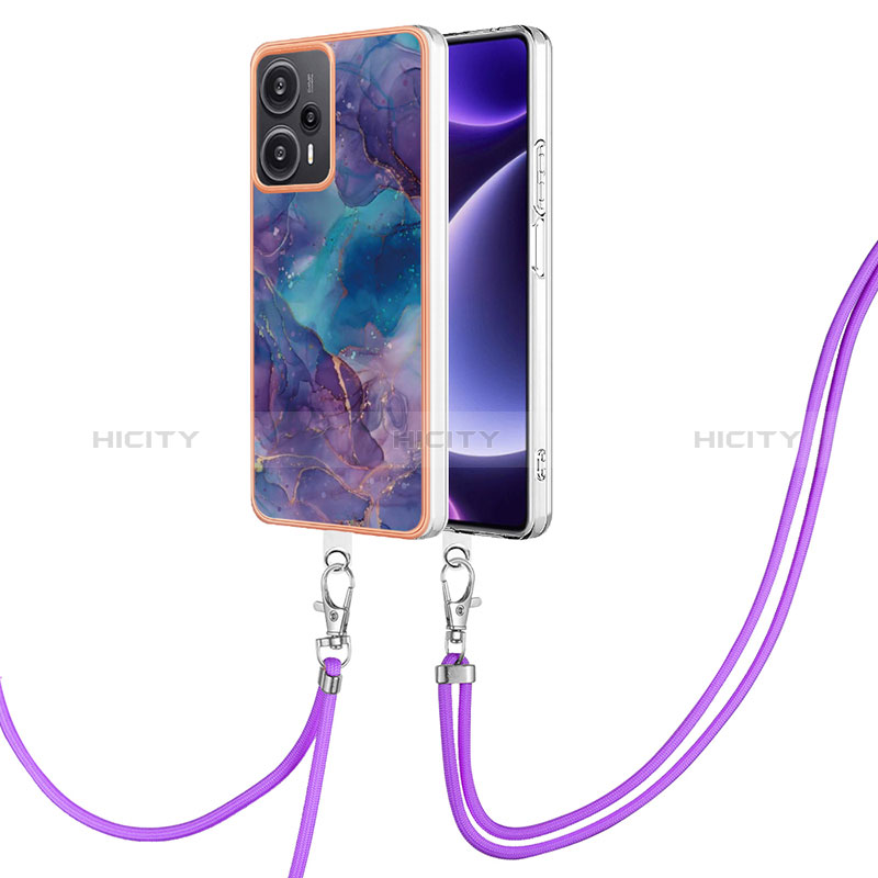 Funda Silicona Gel Goma Patron de Moda Carcasa con Acollador Cordon Lanyard YB7 para Xiaomi Poco F5 5G